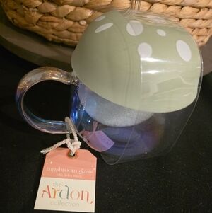Ardon Mushroom Glass Mug W/lid & Straw